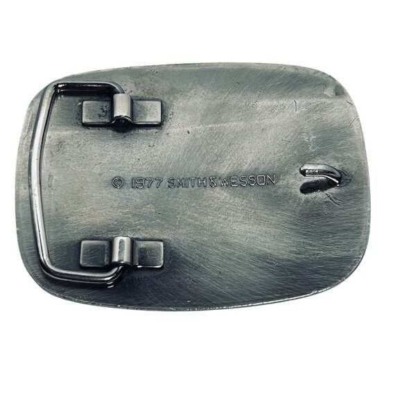 Vintage Silver Tone 1852 - 1977 Smith & Wesson Belt Buckle (5904) - Picture 6 of 7